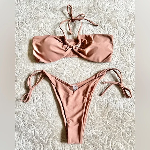 SHEIN NUDE BROWN BIKINI SET - SIZE M - Picture 2 of 5